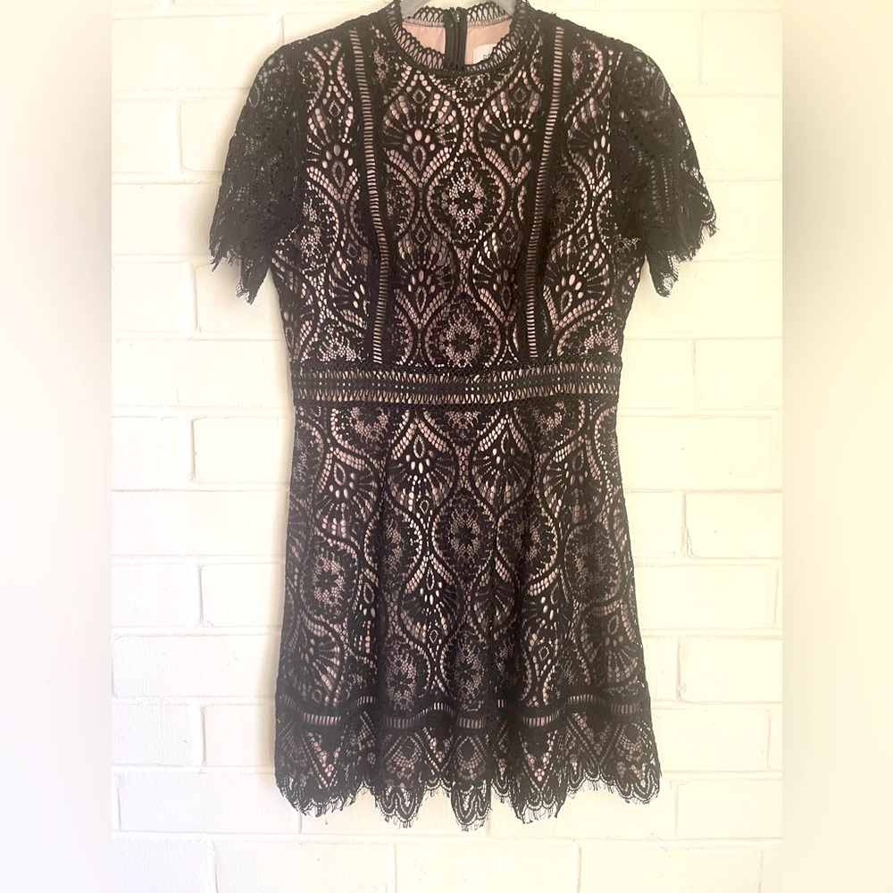 Lace cocktail dress sold by ModCloth